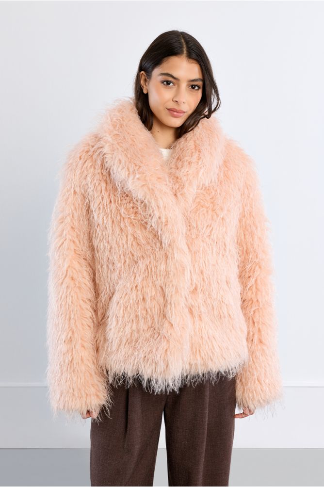 Manteau oversize, imitation fourrure