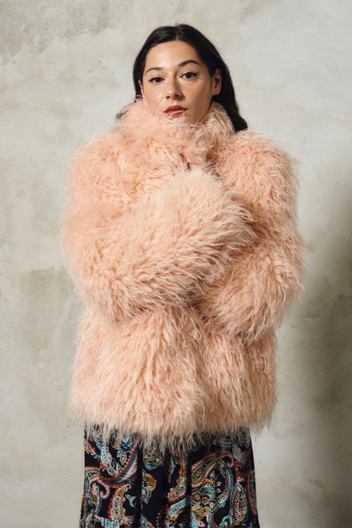 Manteau oversize, imitation fourrure