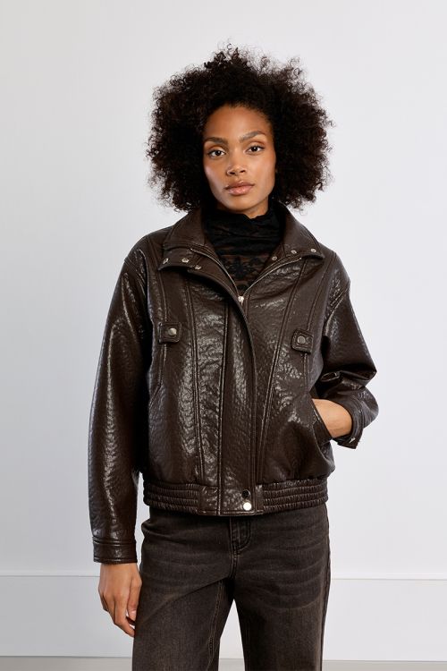 Veste en similicuir, oversize