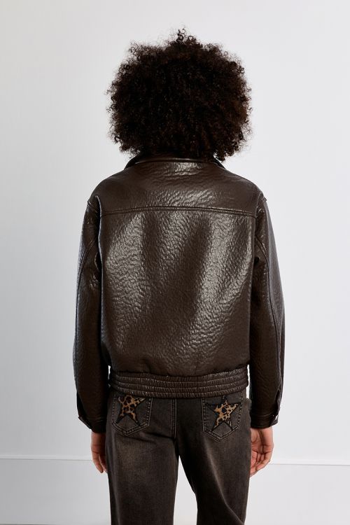 Faux leather jacket, oversized