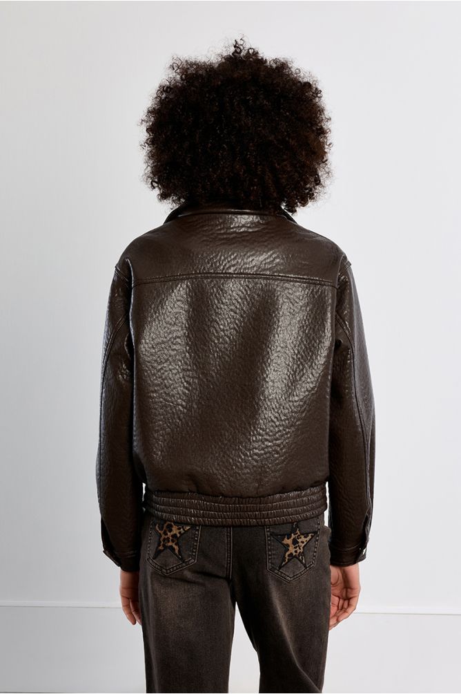 Faux leather jacket, oversized