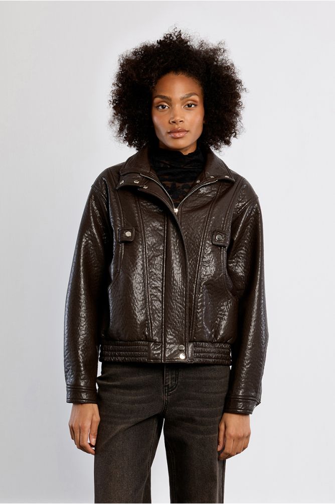 Faux leather jacket, oversized