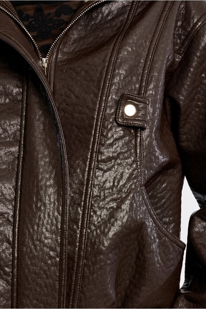 Faux leather jacket, oversized