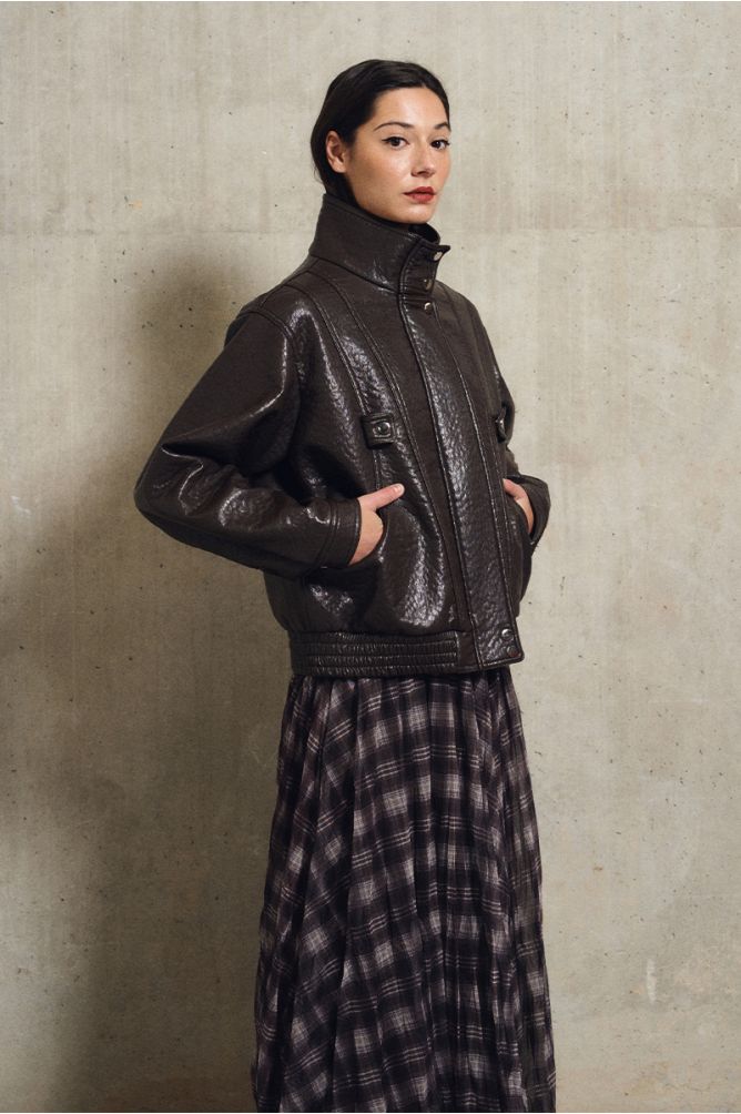 Faux leather jacket, oversized