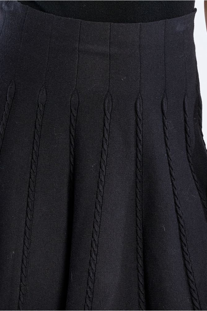 Cable knit mini skirt