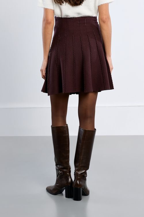 Cable knit mini skirt