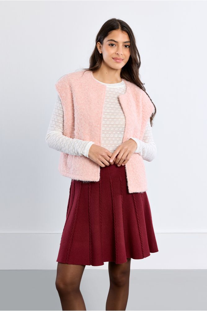 Cable knit mini skirt
