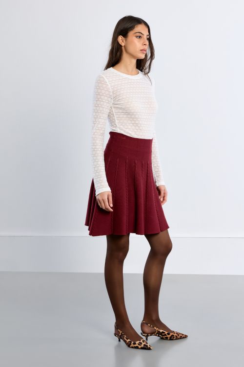 Cable knit mini skirt