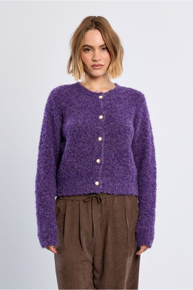 Cardigan boutonné uni