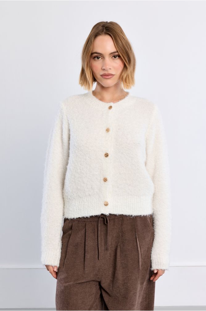 Plain button-down cardigan
