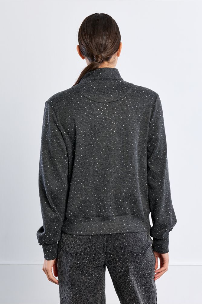 Veste de sport zippée à strass