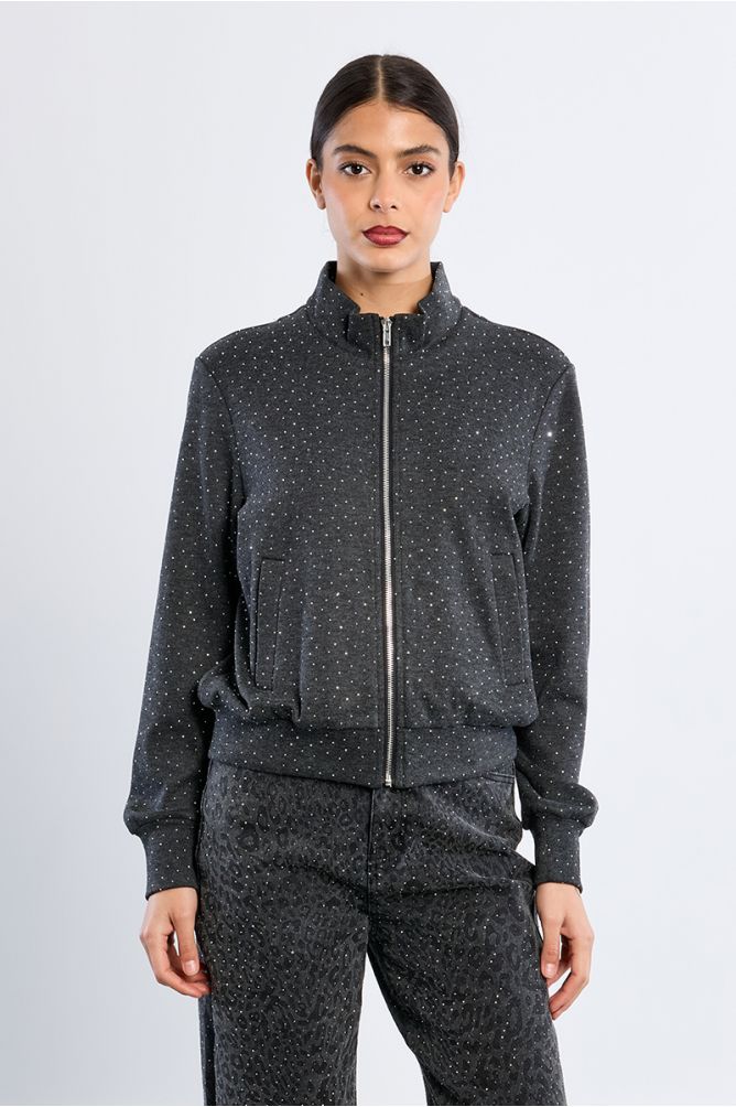 Chaqueta de manga larga detalle abalorios