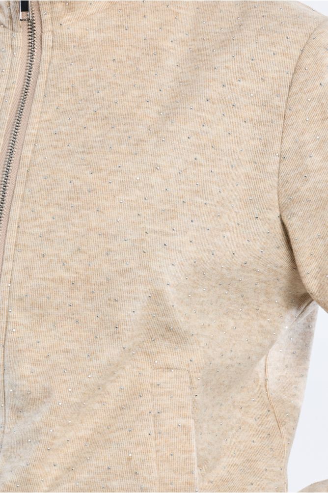 Veste de sport zippée à strass