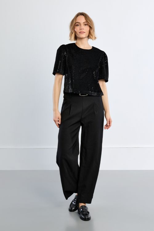 Top in velluto con paillettes - Lili Sidonio