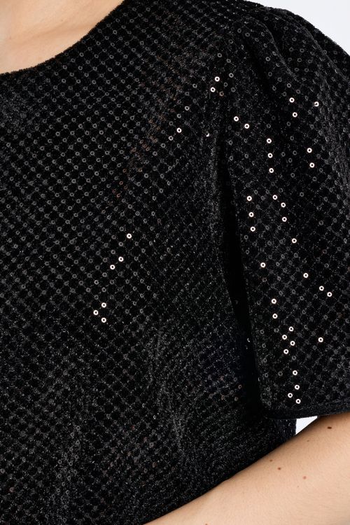Top en velours pailleté