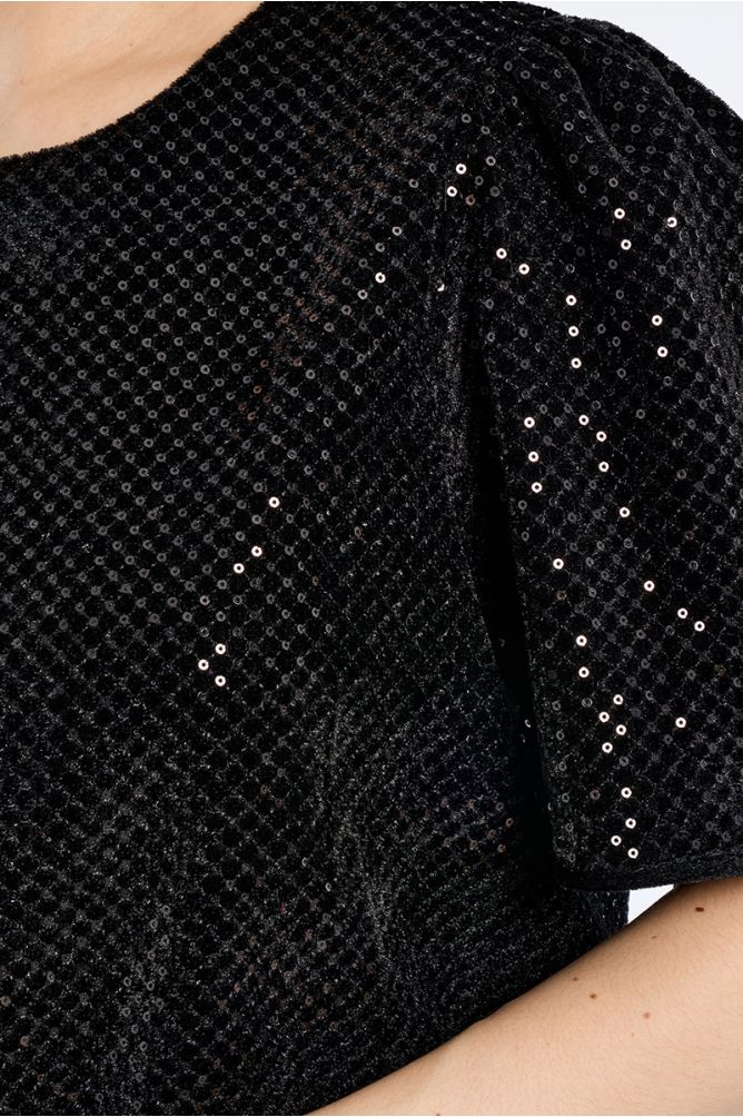 Top en velours pailleté