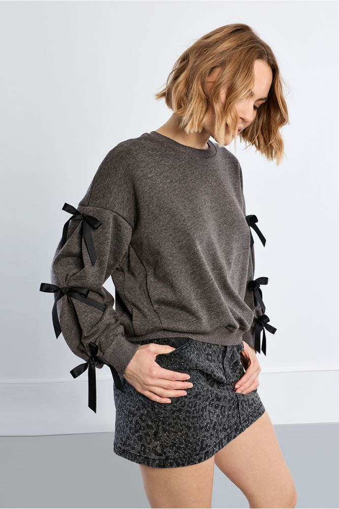 Sweat-shirt uni à nœuds