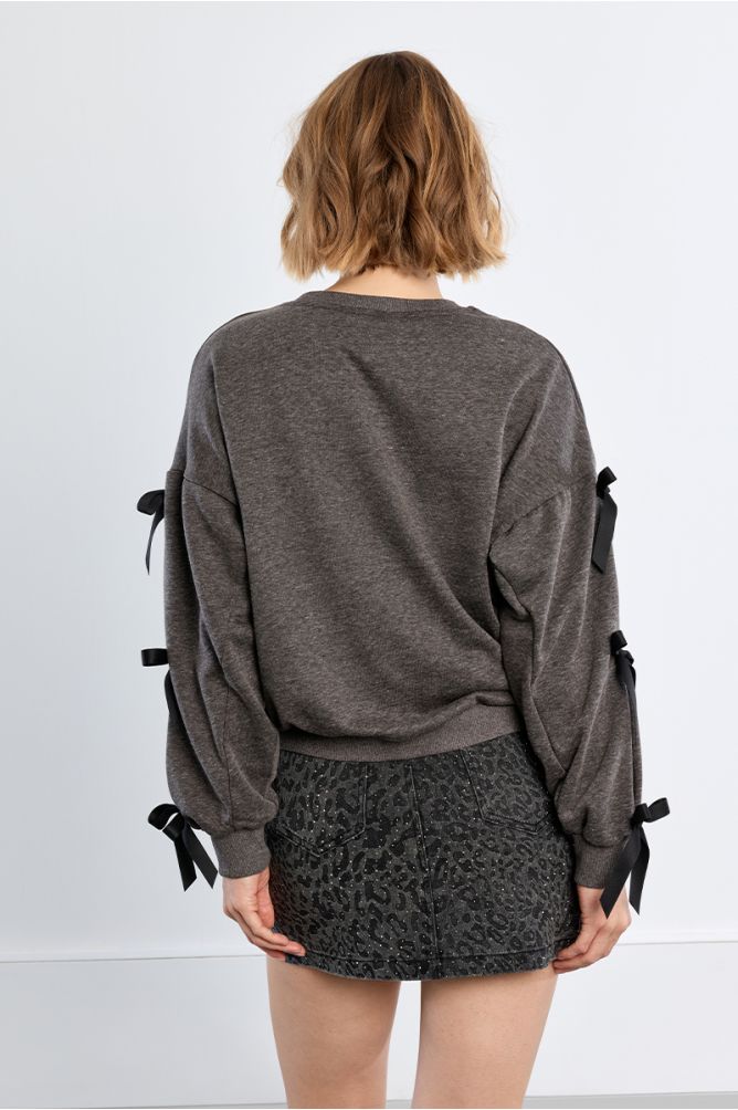 Sweat-shirt uni à nœuds