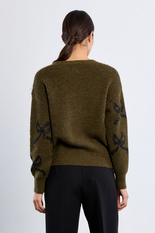Cardigan en maille, motifs nœuds