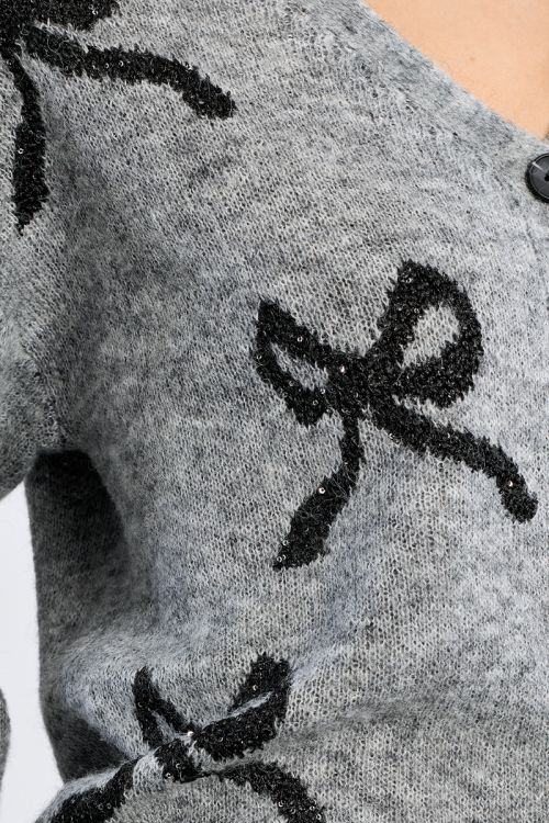 Cárdigan de manga larga estampado lazos
