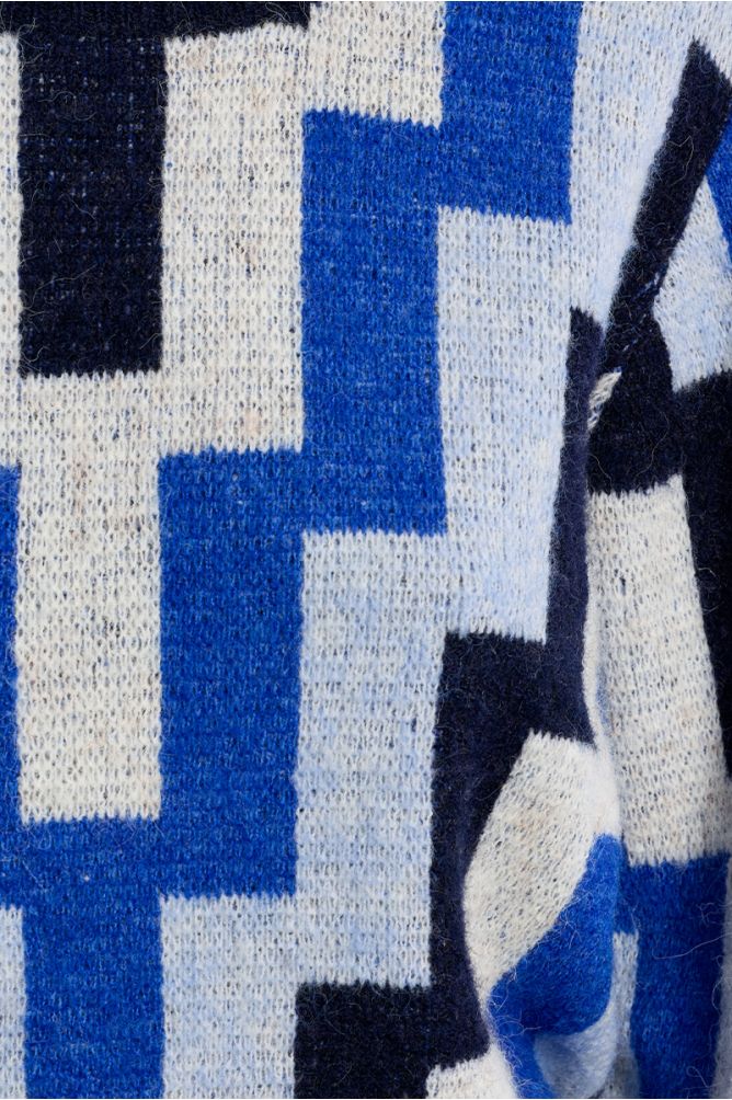Knitted sweater, geometric pattern