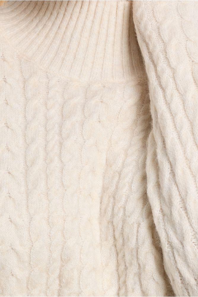 Cable-knit sweater, asymmetrical
