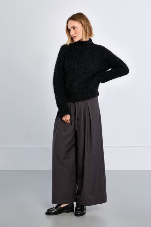 Pull col roulé, pailleté