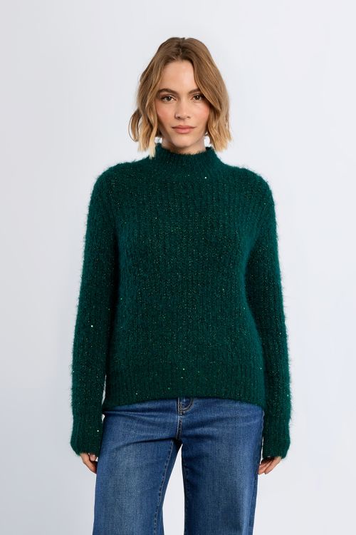 Turtleneck sweater, sequined