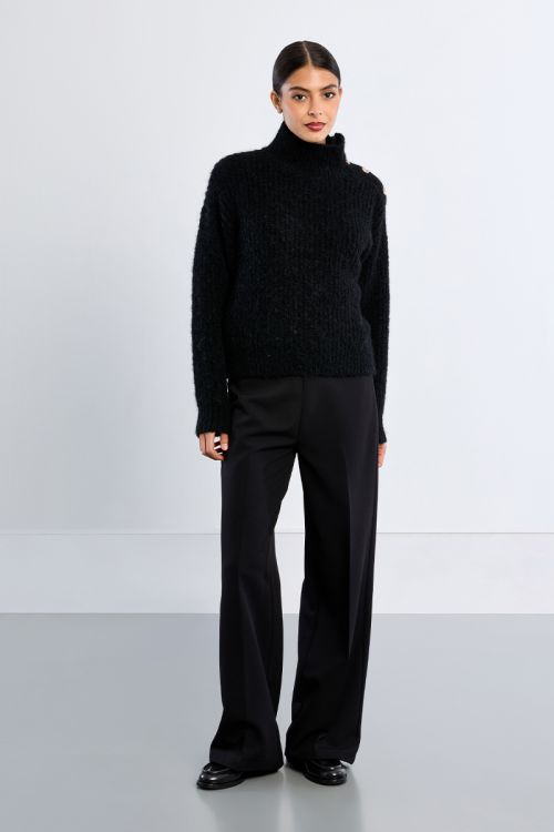 Stand-up neck sweater, plain