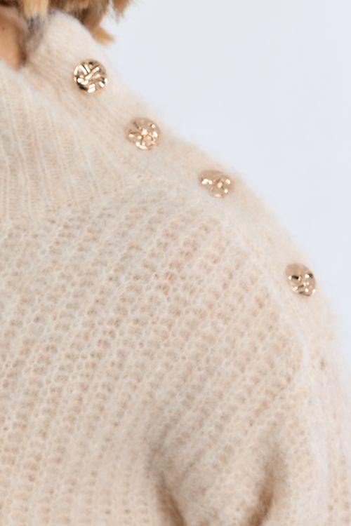 Pull col montant, uni
