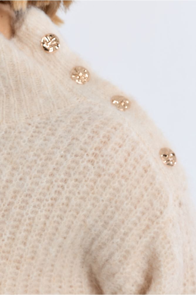 Stand-up neck sweater, plain
