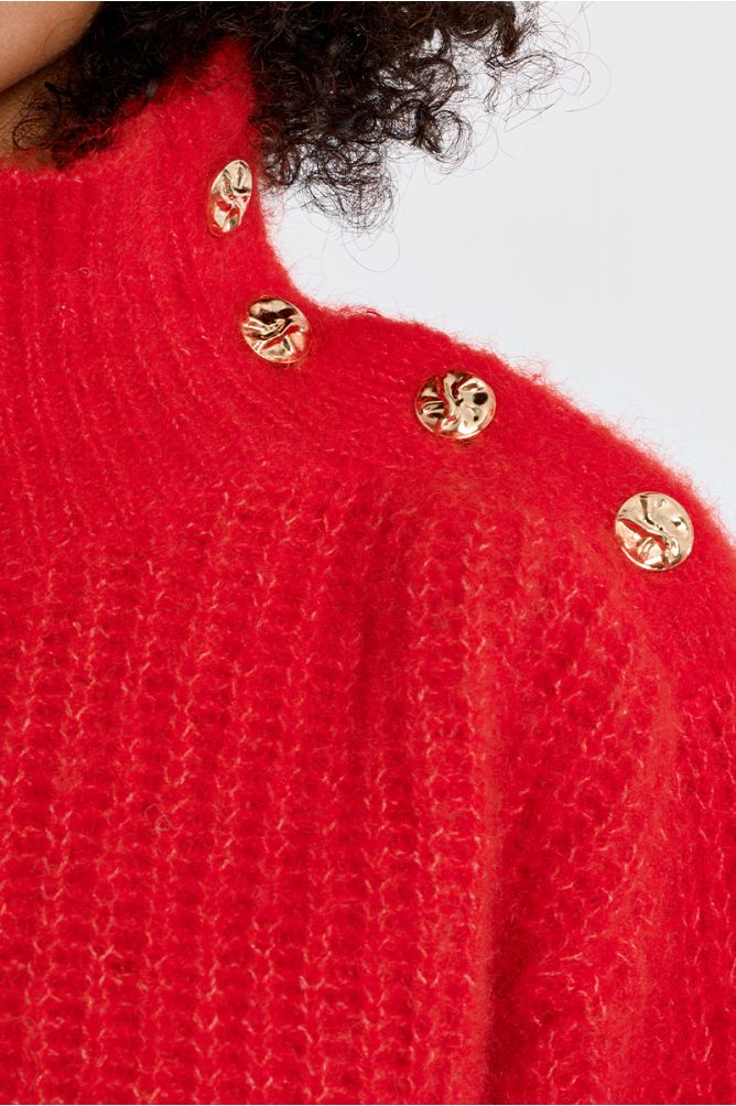 Stand-up neck sweater, plain