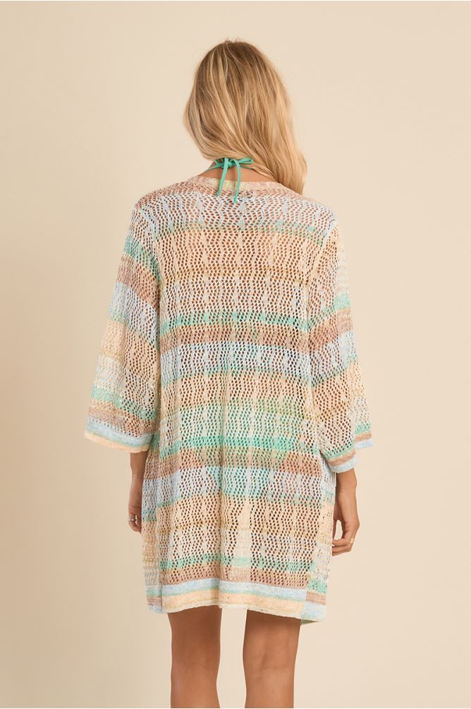 Wide openwork cardigan