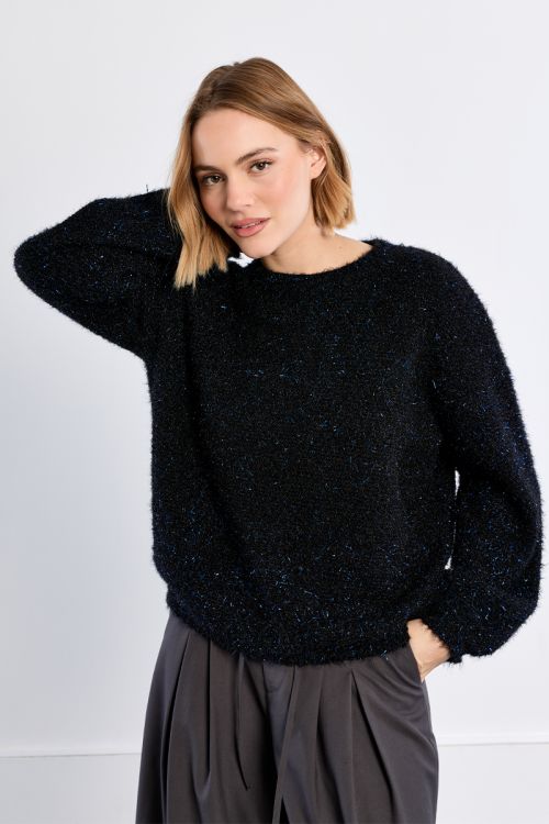 Pull en grosse maille pailletée