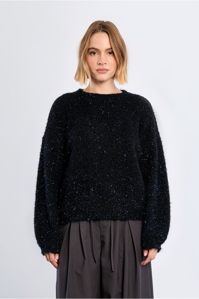 Chunky sequined knit sweater