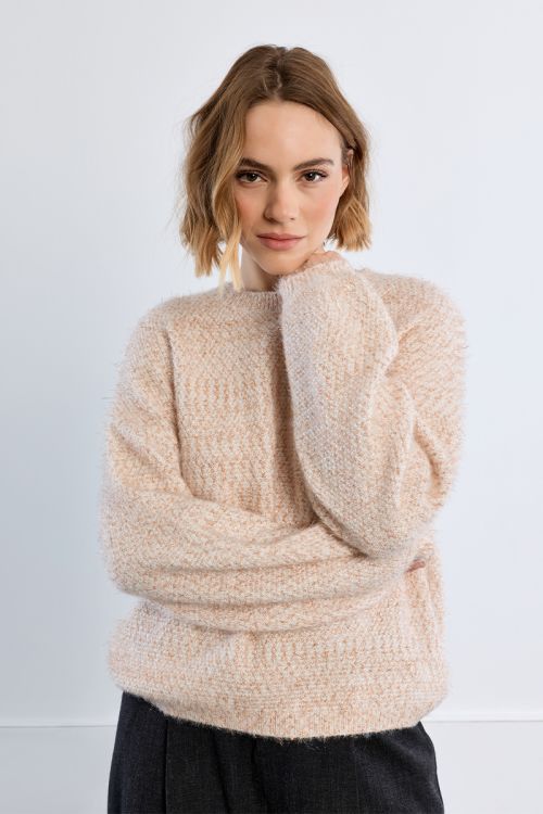 Chunky sequined knit sweater