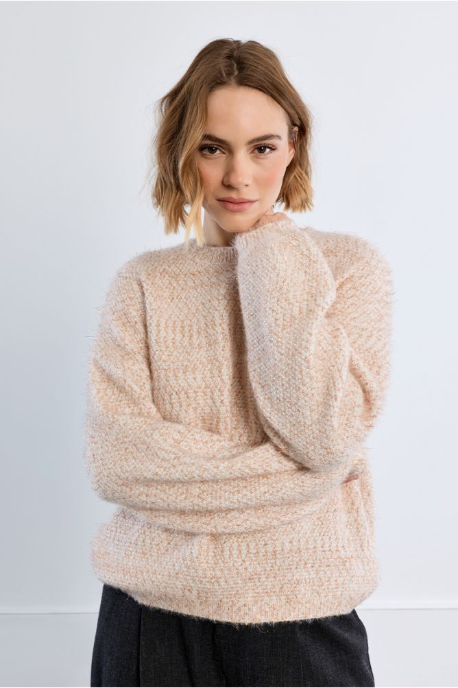 Chunky sequined knit sweater