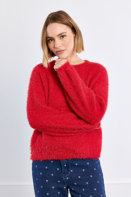 Pull en grosse maille pailletée
