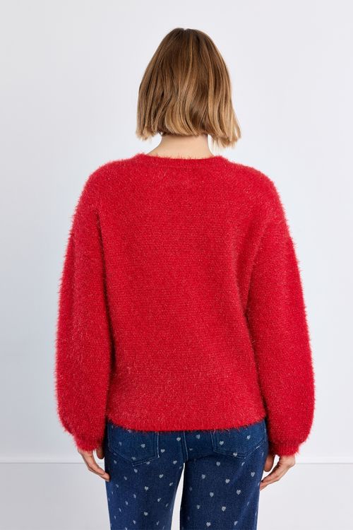 Pull en grosse maille pailletée