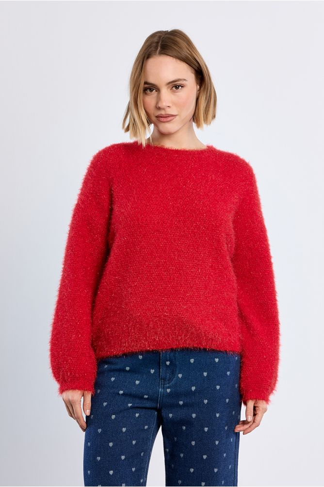 Chunky sequined knit sweater