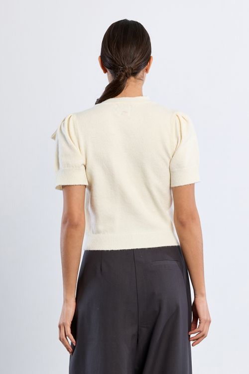 T-shirt en maille manches courtes avec nœud