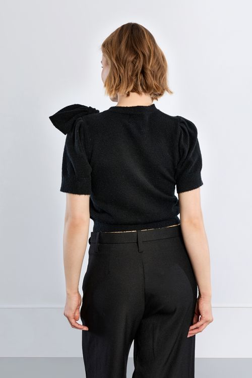 T-shirt en maille manches courtes avec nœud