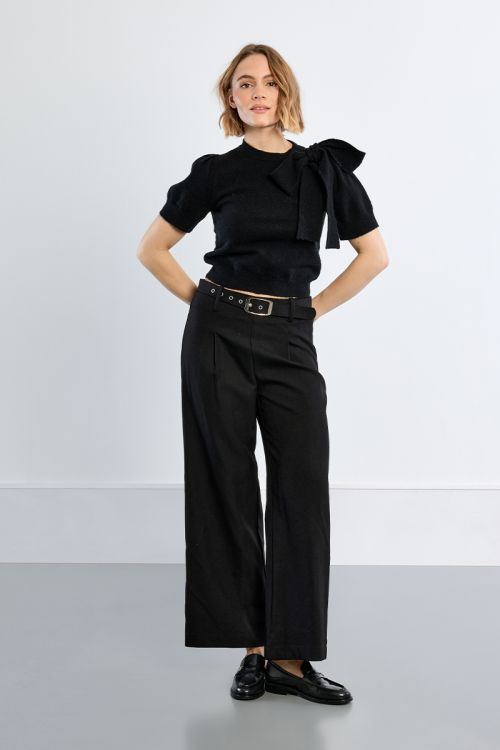 T-shirt en maille manches courtes avec nœud