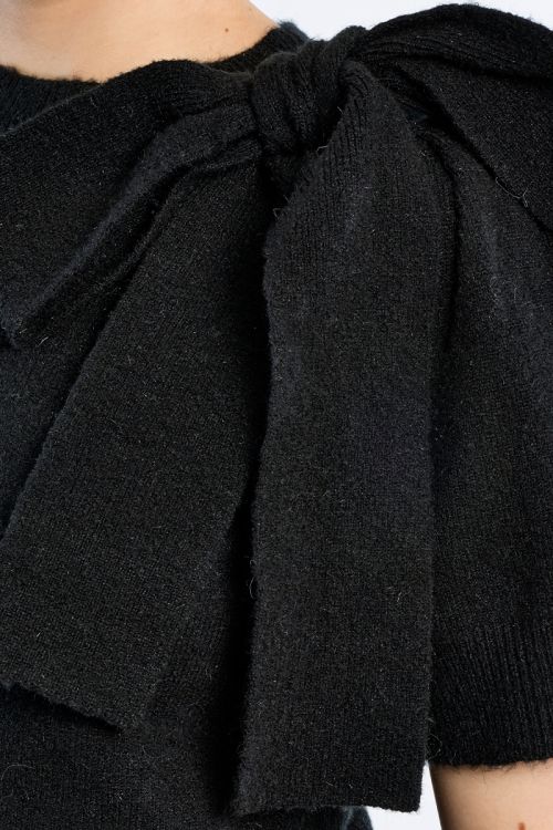 T-shirt en maille manches courtes avec nœud