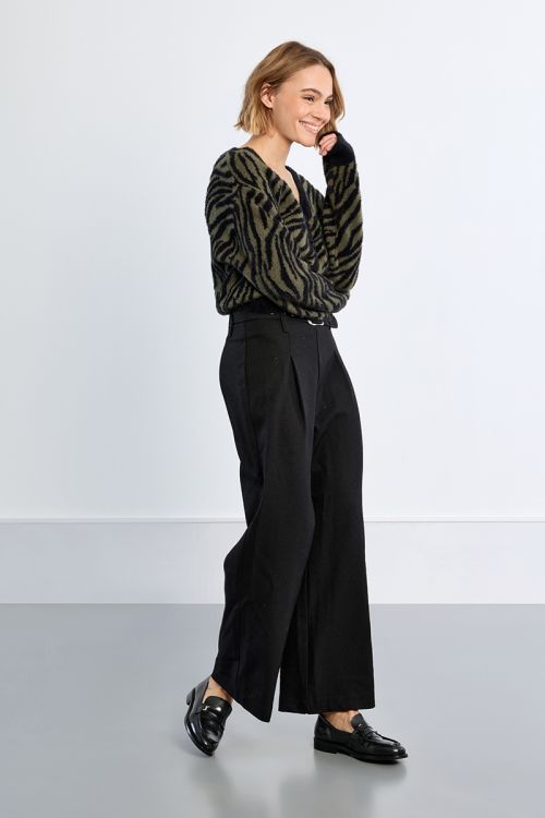 Zebra cardigan in fluffy knit