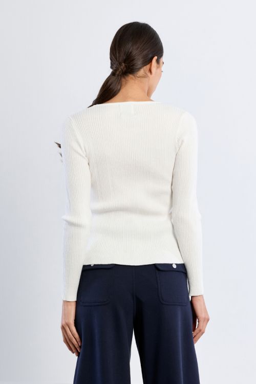 Pull côtelé, ouverture cœur