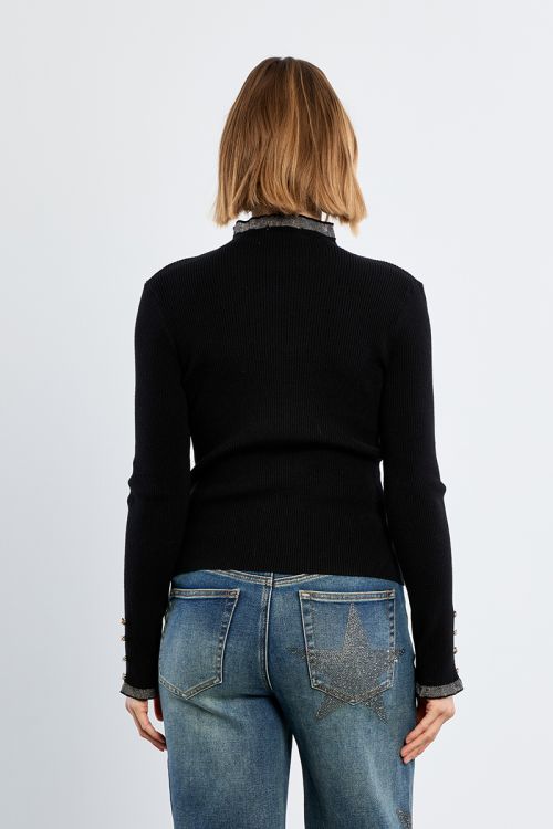 Pull manches longues, à strass