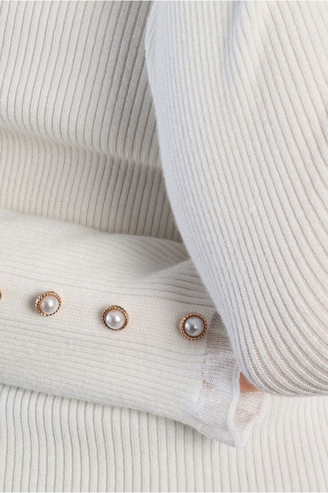 Long-sleeved sweater, with rhinestones