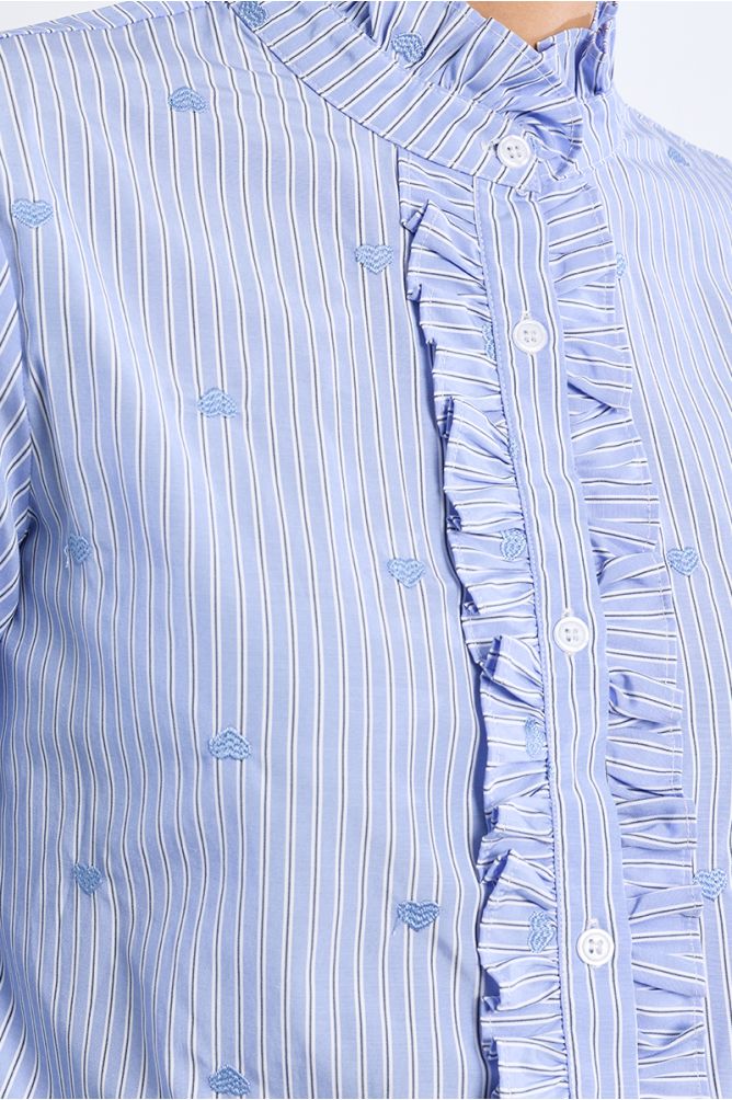 Cotton poplin shirt, Victorian collar