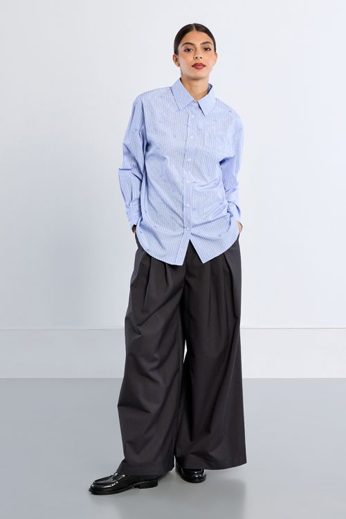 Cotton poplin shirt, with hearts